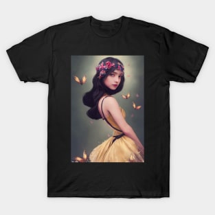 Beautiful girl with butterflies T-Shirt